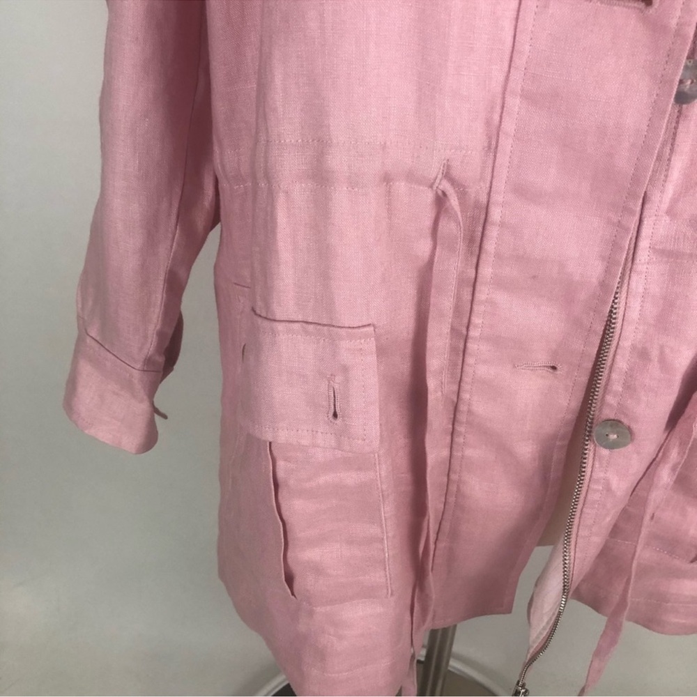 NWOT Neiman Marcus pink linen jacket L - Picture 5 of 8